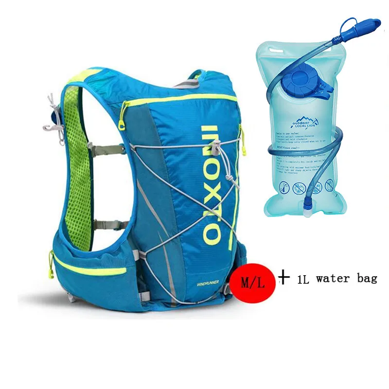 1L water bag ML Профессиональный беговой рюкзак 8L жилет пакет снаряжение для бега велосипед Велоспорт рюкзак для мужчин и женщин Спорт марафон воды мешок 1Л/2л/3Л - Цвет: 1L water bag ML
