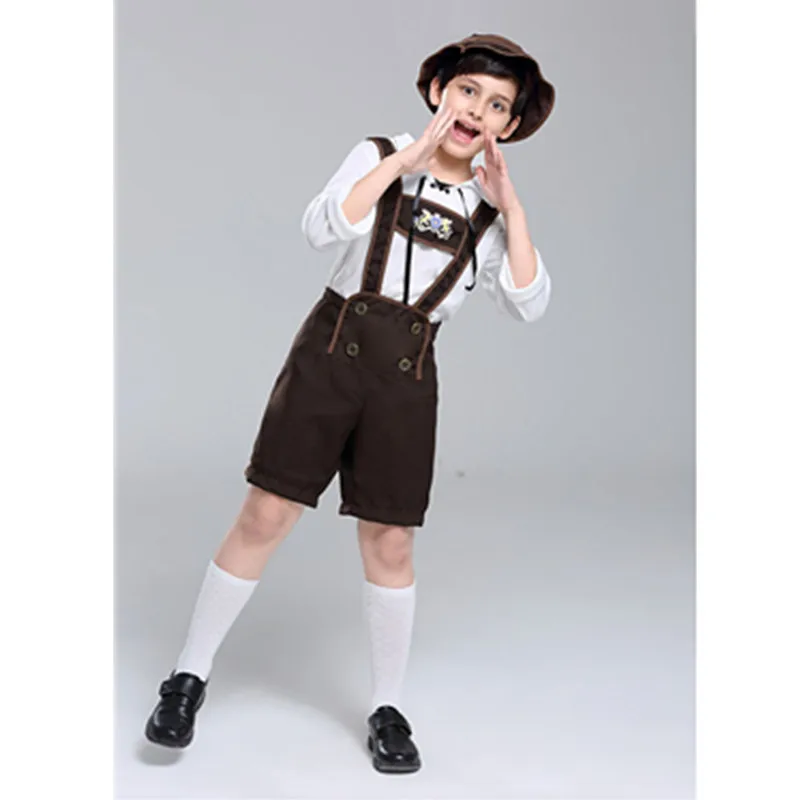 Немецкий Октоберфест, детский пивной костюм-кожаные шорты, Bavarian Festival, вечерние, для детей, модный наряд для мальчиков