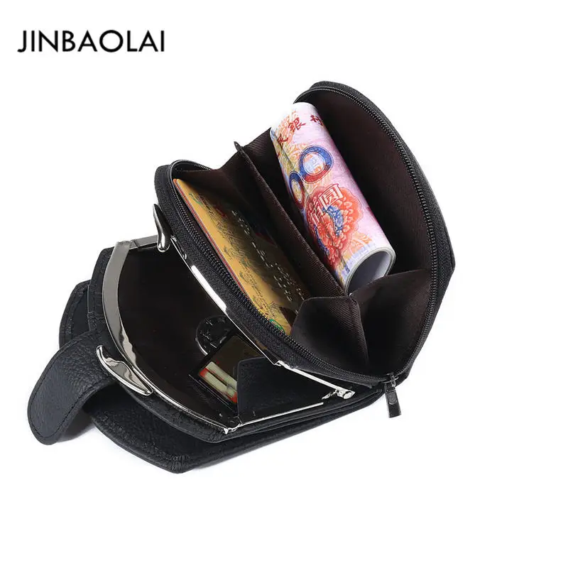 JINBAOLAI фирменные новые и высокое качество мужские мини молния кожаный кредитной