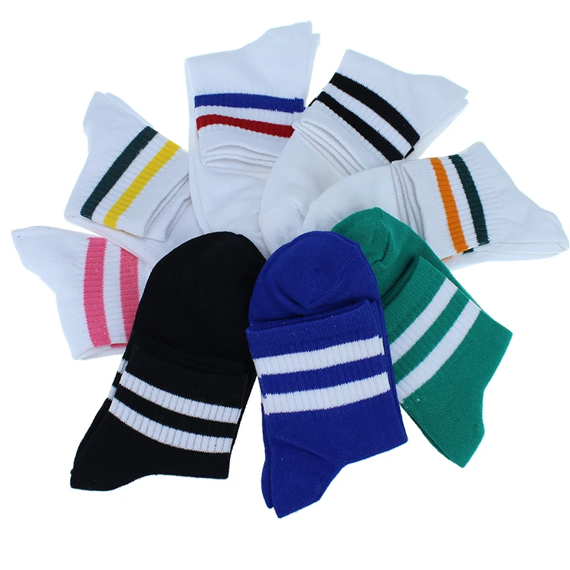 Factory direct Japanese wind sales striped High Quality cotton new style soft short socks women man couple casual | Женская одежда