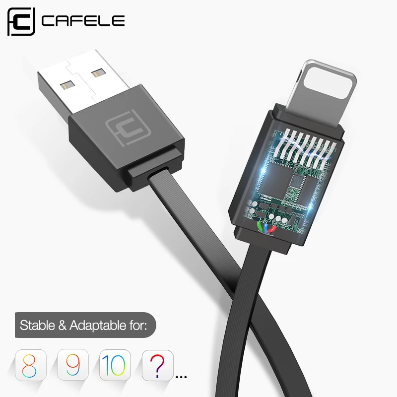 CAFELE 1 м выдвижной телефонный кабель для iPhone Xs Max Xr X 8 7 6 ipad Mini Usb кабель для зарядки и синхронизации данных для IOS 12 11 10 9