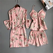 Новые женские пижамные комплекты с длинными рукавами из 3