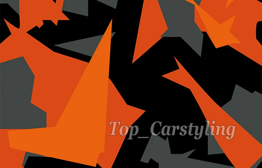 Камуфляжная виниловая черно-серая и оранжевая камуфляжная пленка без пузырьков