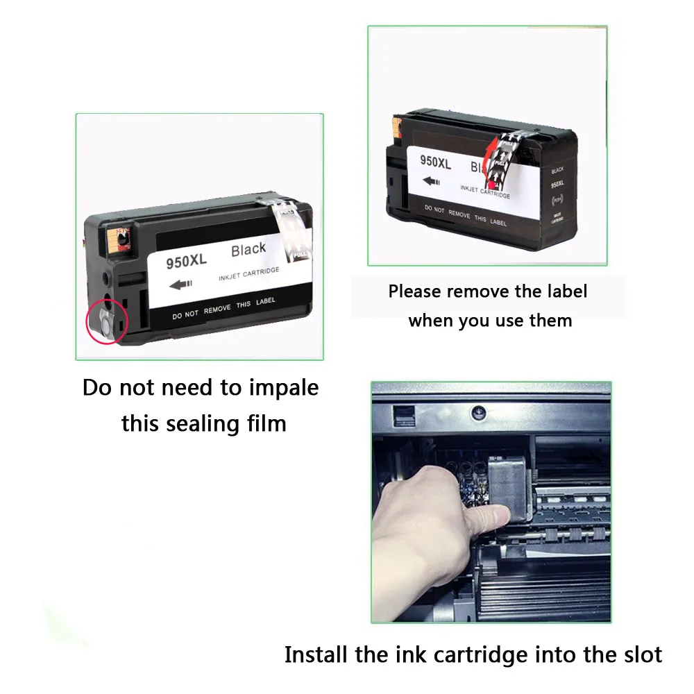 3 упаковки (голубой пурпурный желтый) Совместимый картридж для принтера HP 950XL 951XL