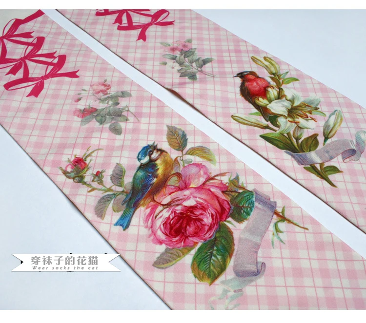 2020 женские сетчатые колготки чулки цветы и птицы галстук бабочка с принтом новые