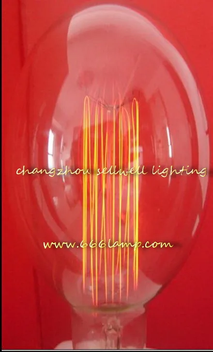 

GOOD!220V 60W E27 G95X140 Yellow feet clear light lamp Edison bulb AD021 sellwell lighting