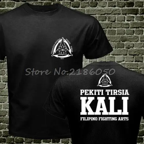 Новая фирменная мужская Черная футболка с фирменным логотипом фирмы Pekiti Tirsia Kali