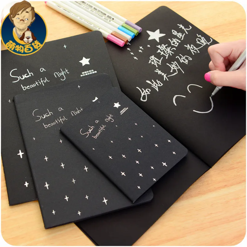 Дневник для рисования мягкий чехол граффити черная бумага блокнот офисные