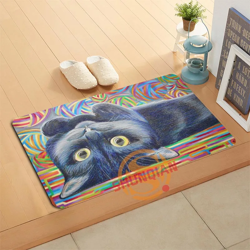 

Custom Cat Animal Doormat Bath Mats Foot Pad Home Decor Bathroom Mats Door Mat Floor Mat A320#10