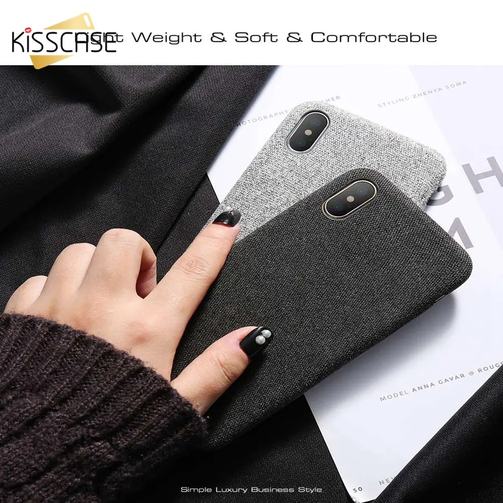 KISSCASE деловой чехол для iPhone X 6 6s Plus модный тканевый 7 8 plus Роскошный задней панели