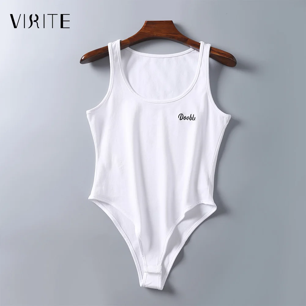 Женский стрейчевый комбинезон viite однотонный Облегающий без рукавов с вырезом