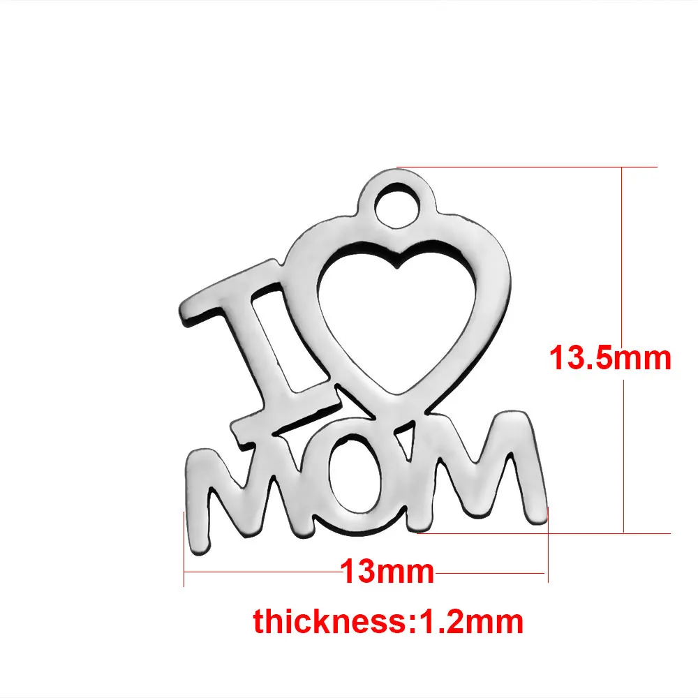 Подвеска Шарм I LOVE MOM из нержавеющей стали|Шармы| |