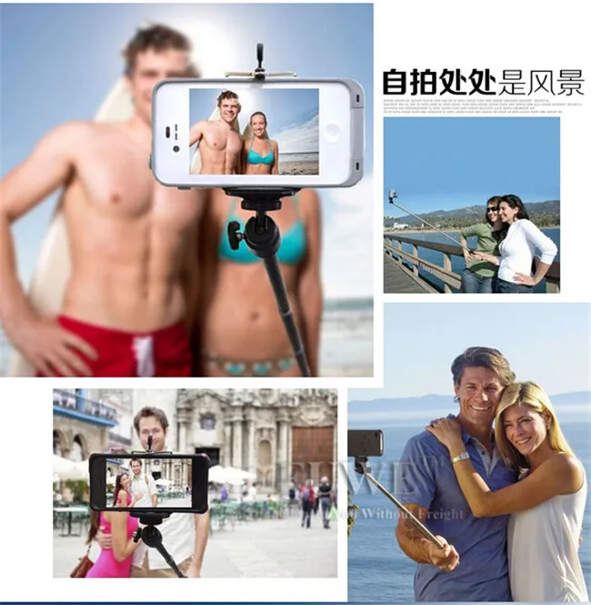 Bluetooth Wireless Remote Control Camera Shutter Release Monopod Tripod Self Timer for IOS Android mobile Tablet Free Shipping |