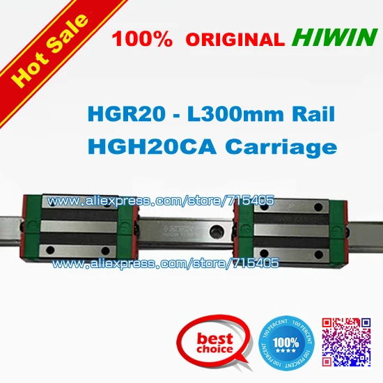 100% оригинальные HIWIN брендовые линейные направляющие 1 лот 2 шт. HGR20 300 мм рельсы с 4