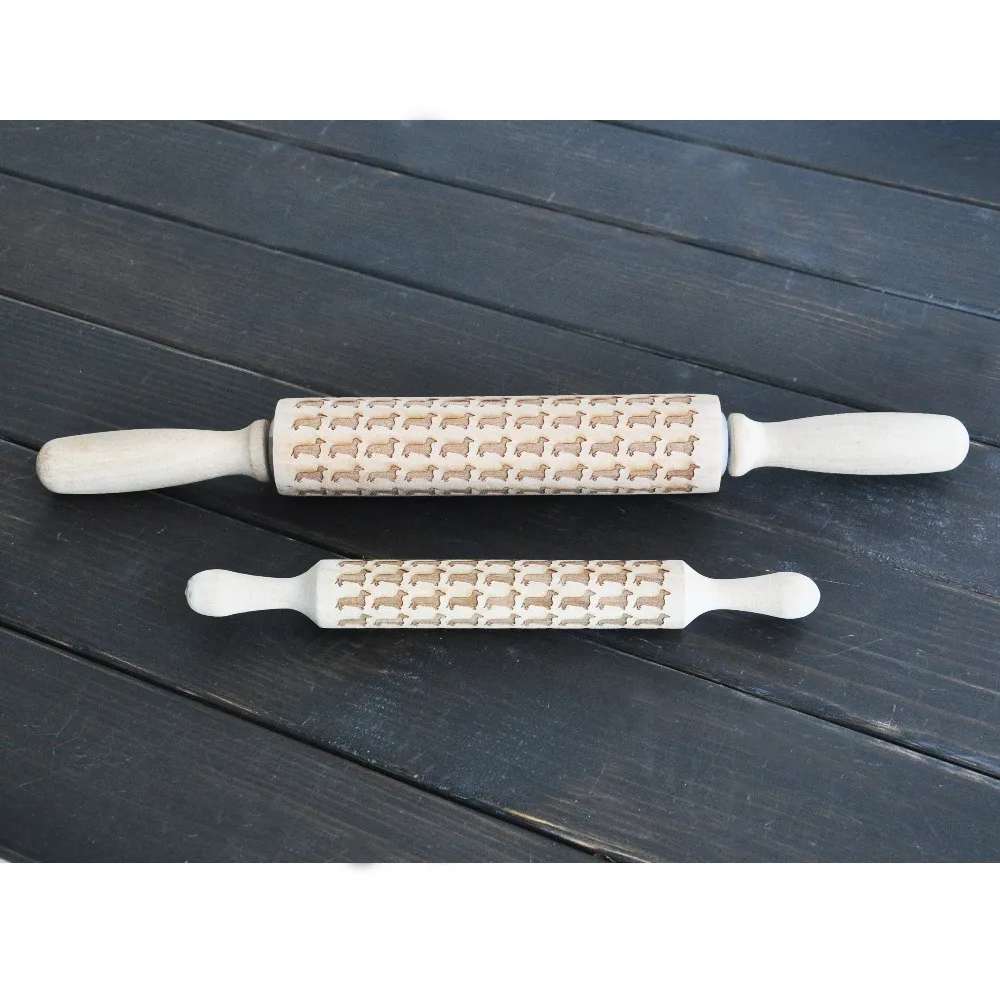 

Personalized Embossing Rolling Pin Engraved with Dog for Cookies Dachshund Rolling Pin Housewarming gift