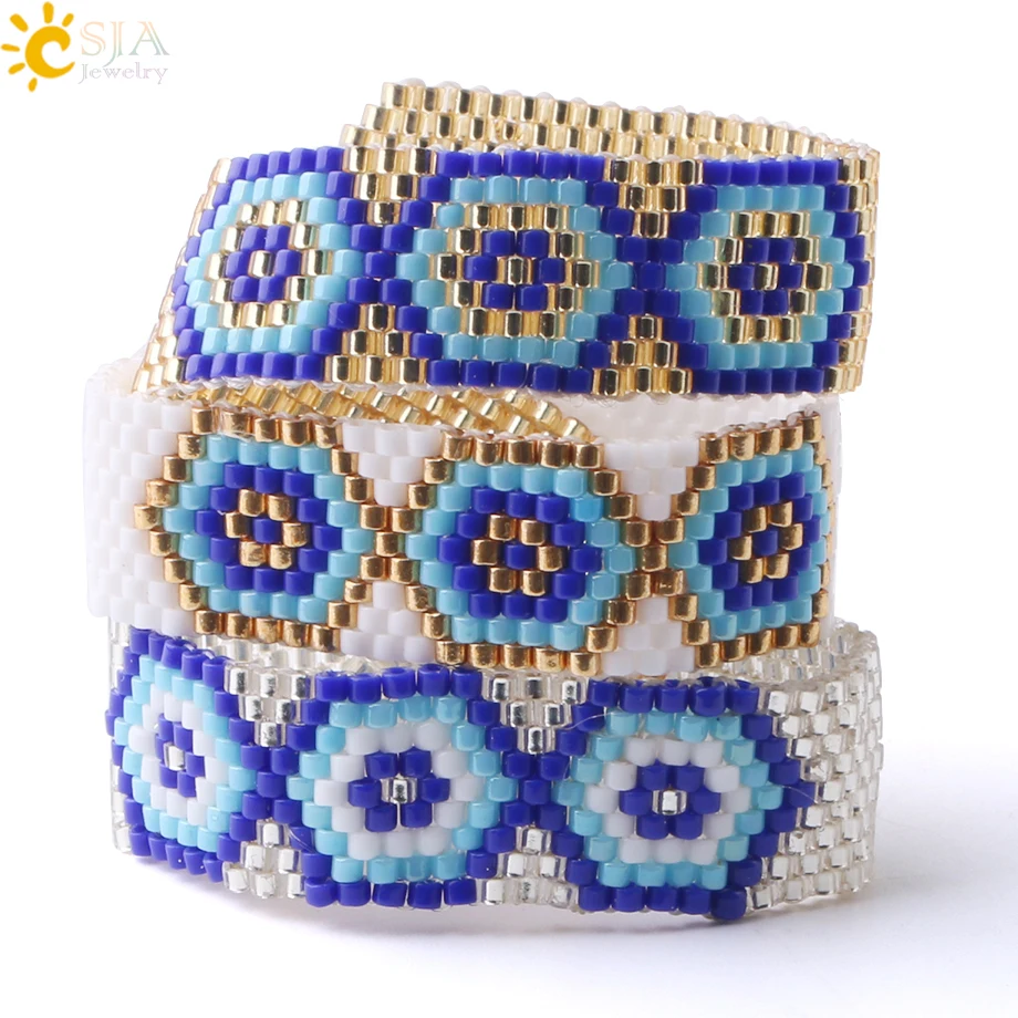 Csja 12 см женский браслет соединитель золото серебро белый цвет Миюки бусины