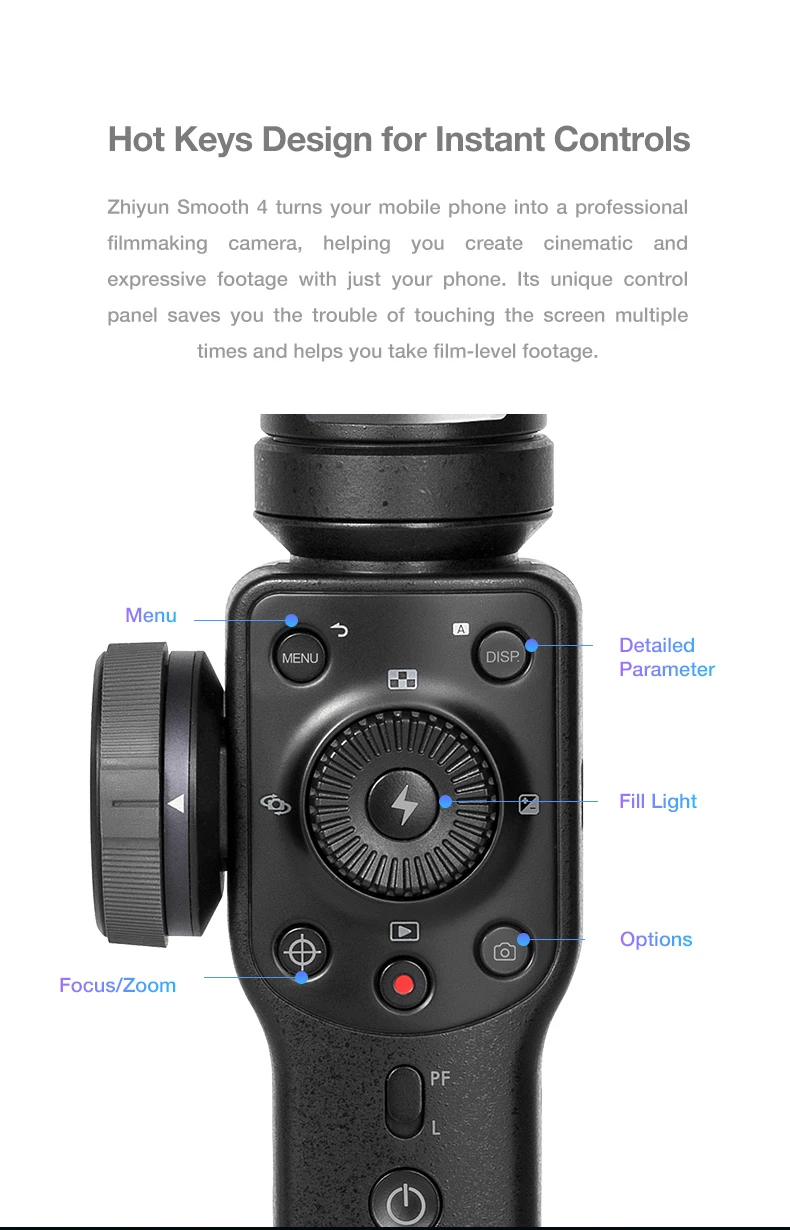 Zhiyun Smooth 4 смартфон 3 оси gimbal стабилизатор мобильный видео Steadicam для iphone/Android Экшн-камера VS Smooth Q Vilta M
