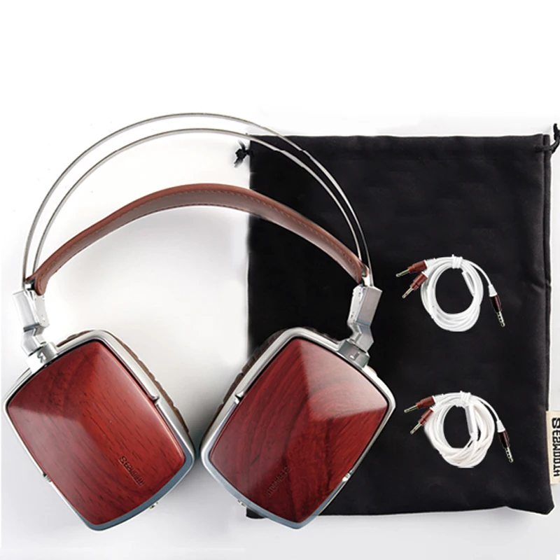 Высококачественные наушники HiFi Wooden 50mm с динамическим металлическим монитором из