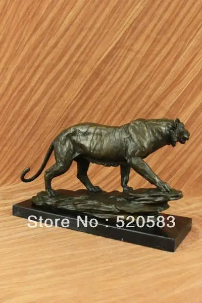 БРОНЗОВЫЙ ТИГР японский очень впечатляющий-Изысканная красивая скульптура