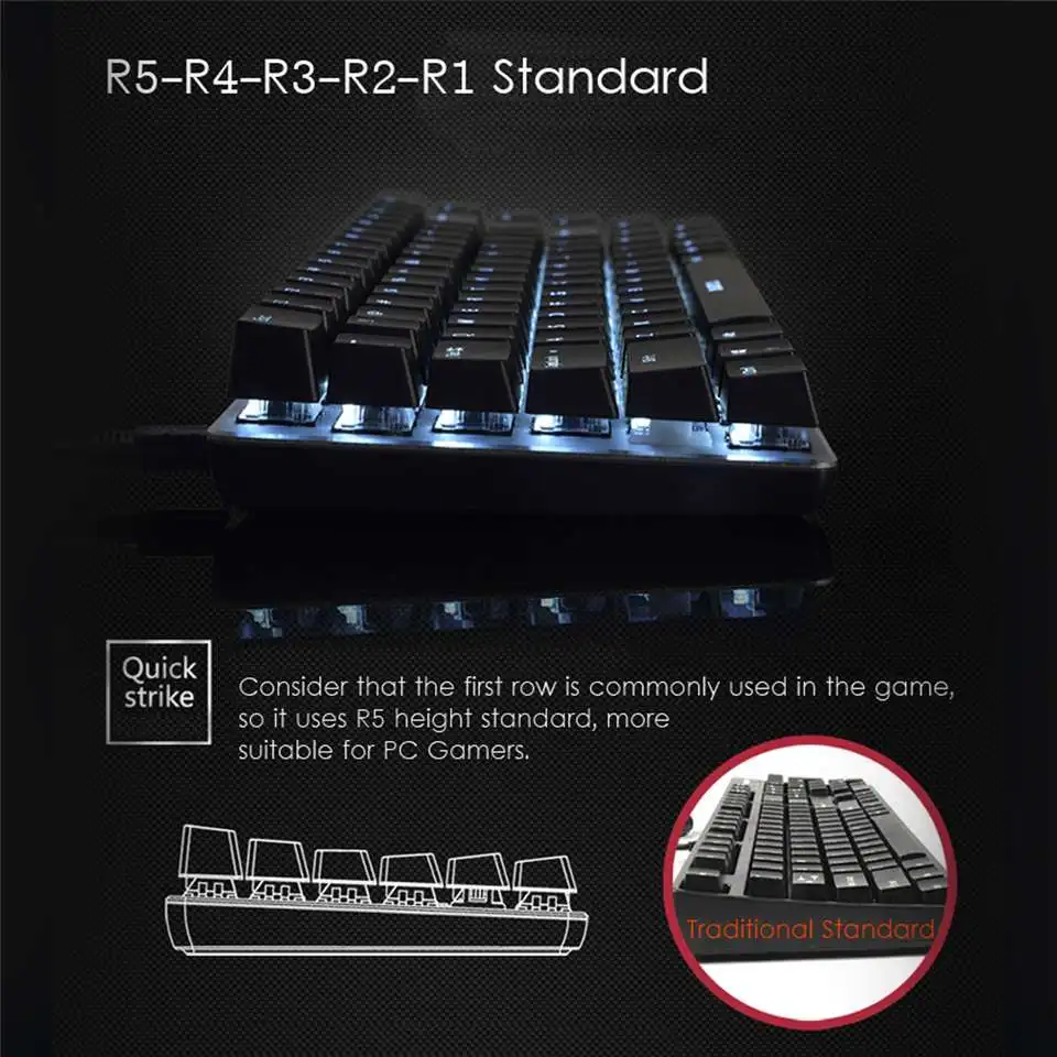 AJazz AK33 82 клавиши RGB с подсветкой Съемная USB Проводная Механическая игровая клавиатура черный переключатель Синий переключатель