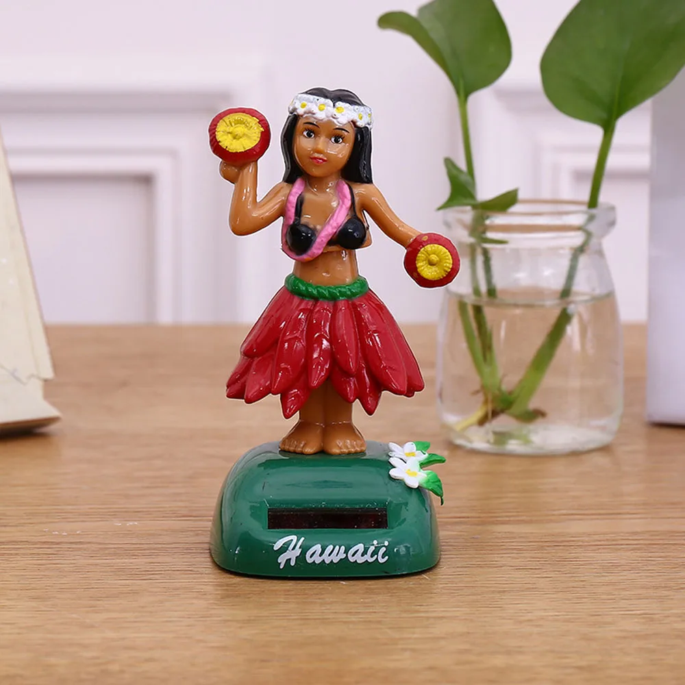 Home Decoration Accessories Ornaments Figurines Miniatures Girl Shaking Head Toy Solar Powered Auto Interior Dashboard Decor|Статуэтки и