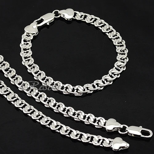 1 Набор 7 мм ширина белый золотой цвет Ссылка Снаряженная кубинские браслеты