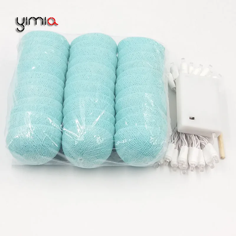 YIMIA Голубое озеро хлопковые шары 20 светодиодный Рождественские огни наружные