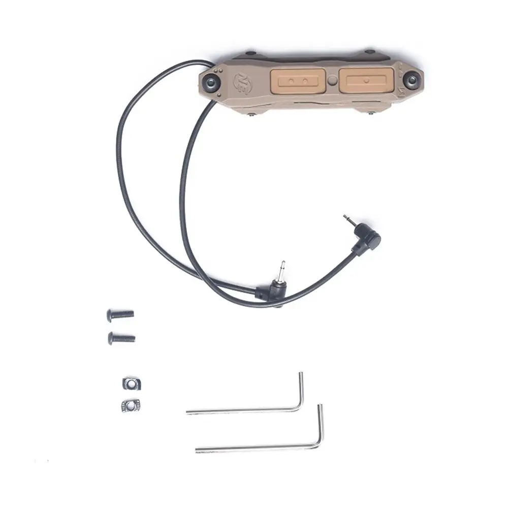 DE New Airsoft Remote Dual switch 2.5mm Audio Coaxial Plug Tactical Augmented Pressure Switch For WMX-200& PEQ/M3X - Цвет: DE
