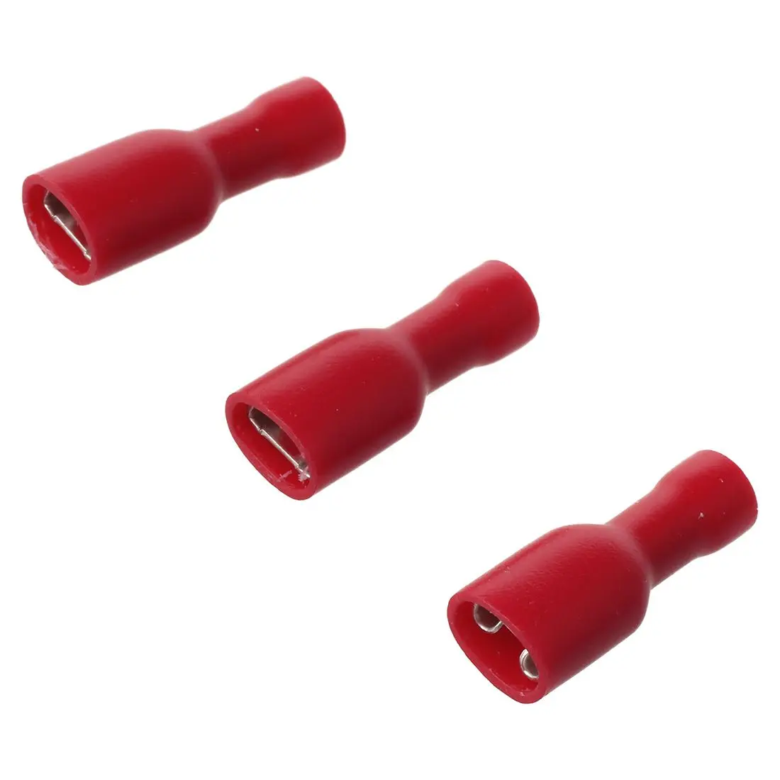 50 pcs New Style Insulated Female Crimp Spade Connectors Terminals Red 4.8mm PVC+Brass | Обустройство дома