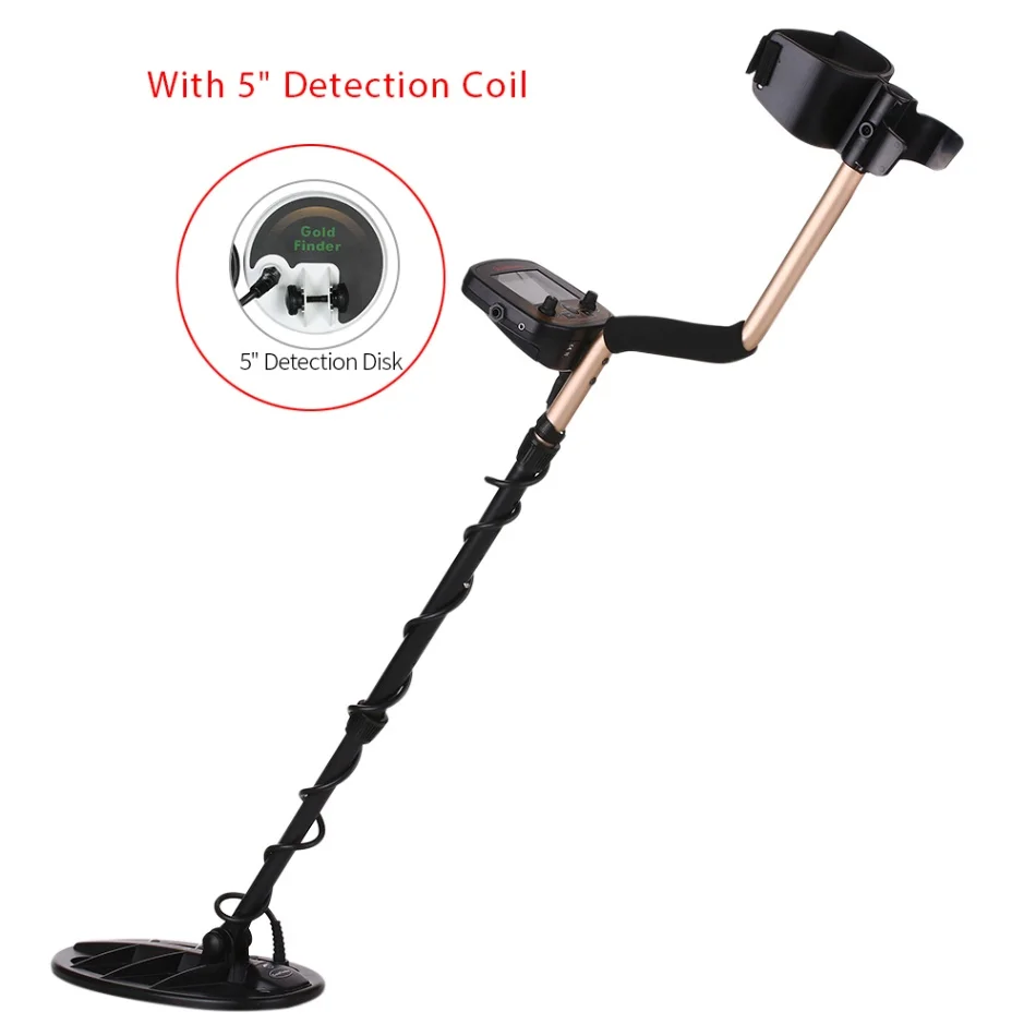 With Detection Coil Регулируемая высота металлоискатели ЖК подземный металлоискатель золота Охотник за сокровищами с кнопкой Pinpoint 3 идентификации тонов - Цвет: With Detection Coil