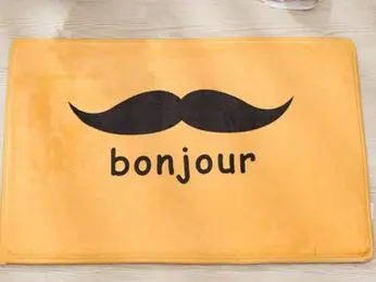 

Floor Mats Anti Slip Mat Cartoon animation bonjour Moustache goatee Printed Pattern Carpet Rug for Bathroom Door Living Room