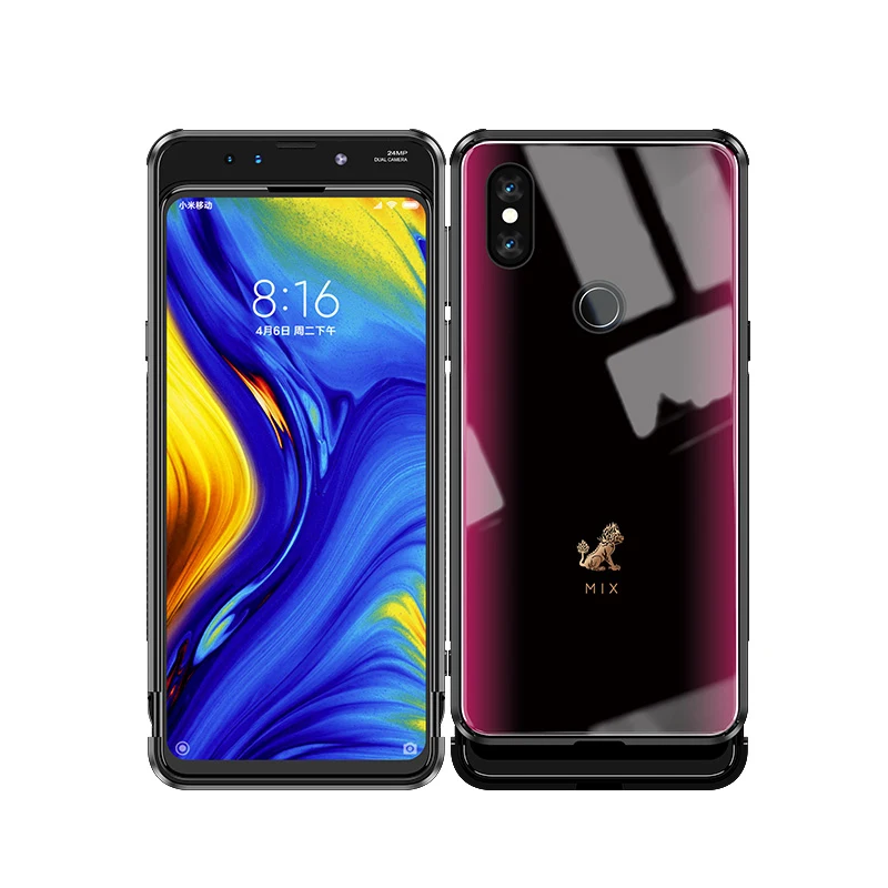 HSJS VPOWER для Xiaomi mi x 3 чехол с рисунком из мультфильма закаленное стекло Взрывозащищенный чехол для Xiaomi mi x 3 SE противоударный стеклянный чехол - Цвет: HSJS