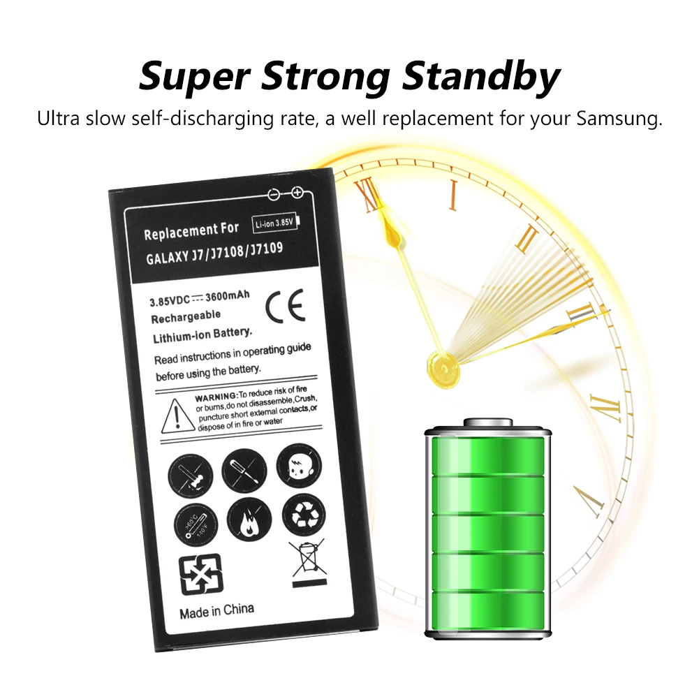 Battery For Samsung Galaxy J7 2016 J7108 J7109 J710K J710H J710FN EB-BJ710CBA Lipo Li-Po Lithium Li-polymer Rechargeable battery |