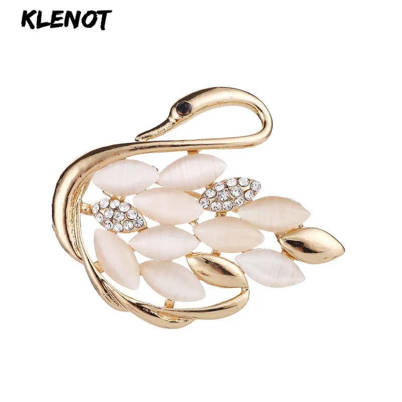 Стразы булавки и броши в виде лебедя с кристаллами для женщин животных шпильки из