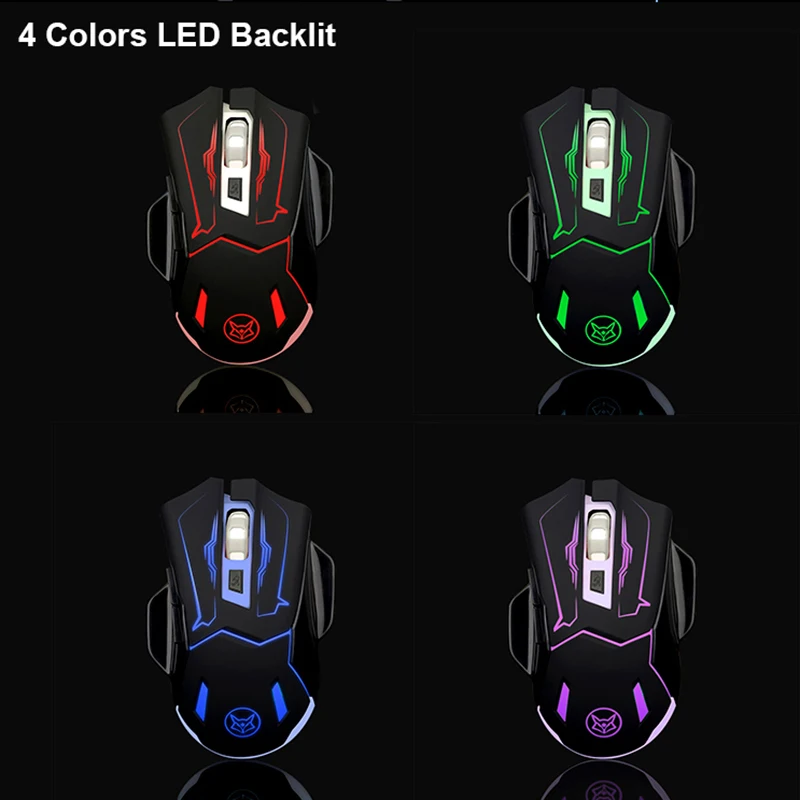 Q5 2 4 GHz Беспроводная Бесшумная перезаряжаемая мышь Smart Sleep LED с подсветкой USB