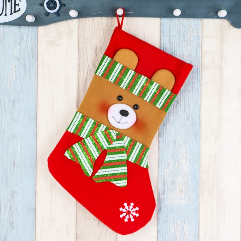 4 шт./лот милые Рождество носок Санта Клаус Носок подарок мешок Kid Xmas Noel украшения