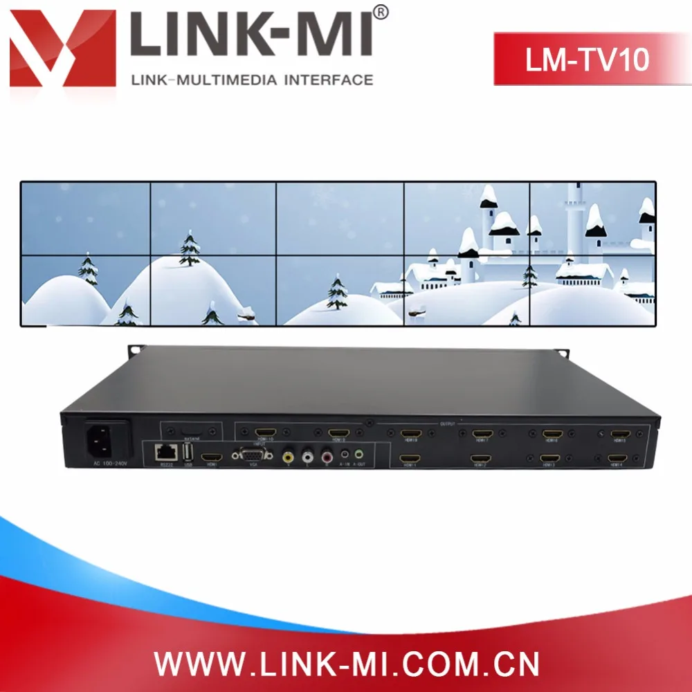 LINK MI 2x5 5x2 настенный видеоконтроллер USB/HDMI/VGA/AV TV процессор 10 ТВ показывает