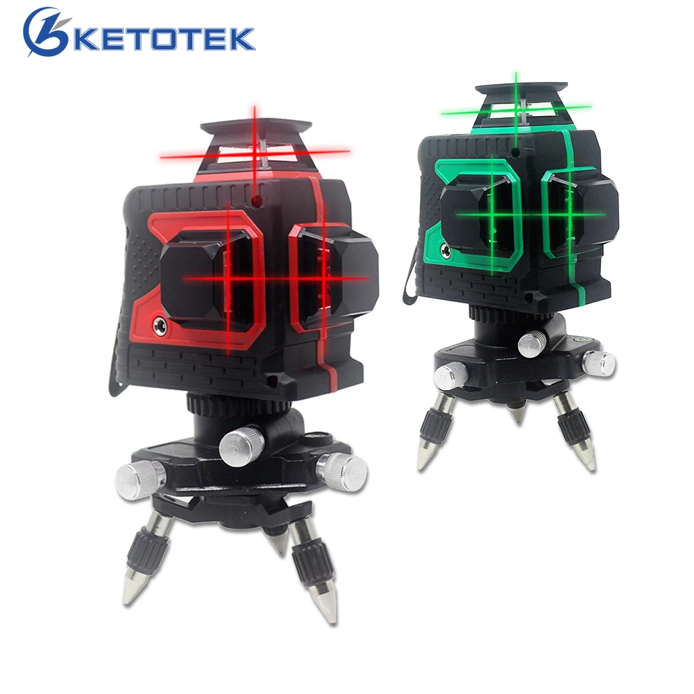 

Лазерный уровень Ketotek, горизонтальный и вертикальный 3d-лазер 12-линейный, самонивелирующийся