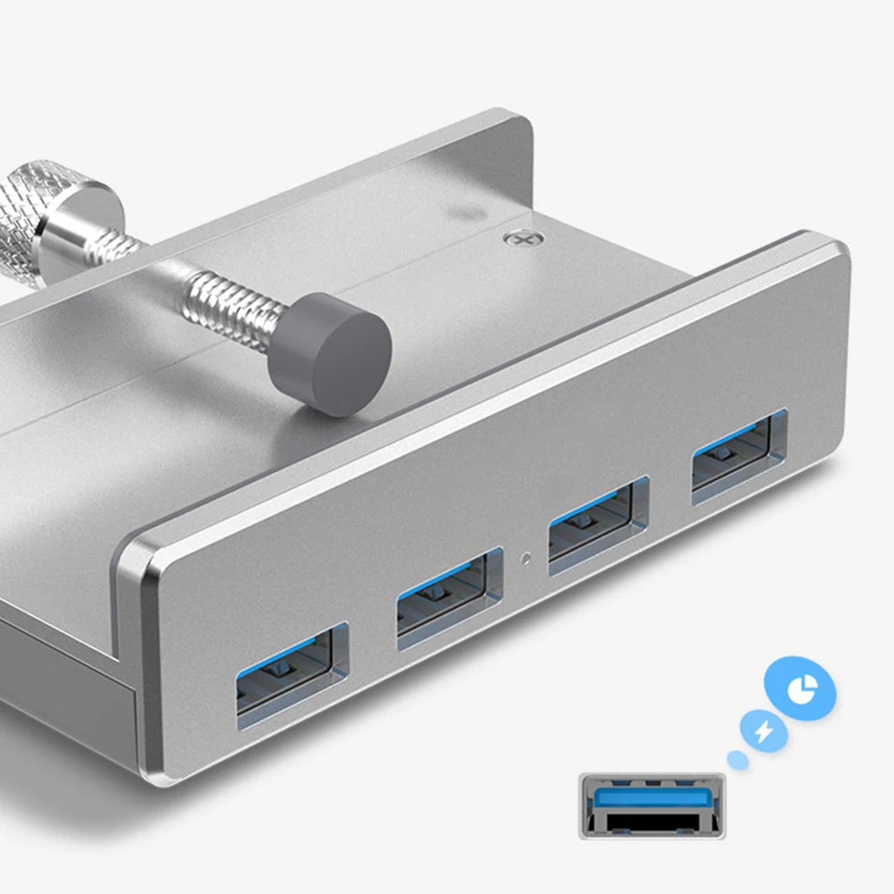 Алюминиевый сплав 4 порта USB 3 0 зажим тип концентратор сплиттер адаптер питания