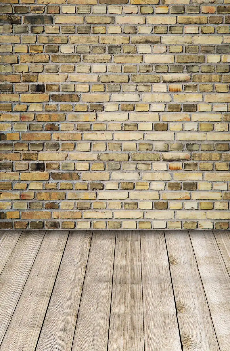

5x7ft Light Bricks Wall Wood Floor Washable One Piece No Wrinkle Banner Photo Studio Background Backdrop Polyester Fabric