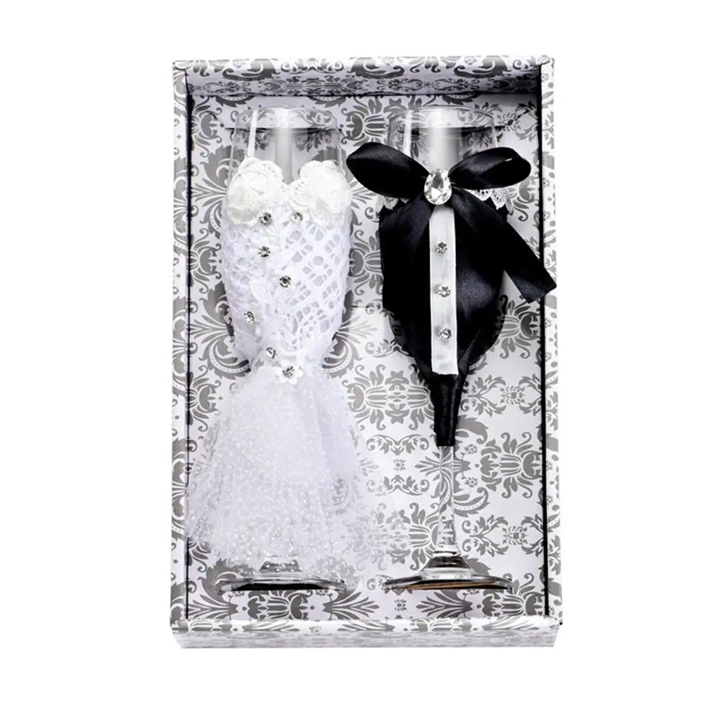 1 пара свадебных бокалов Свадебные бокалы для вина и шампанского набор чашек