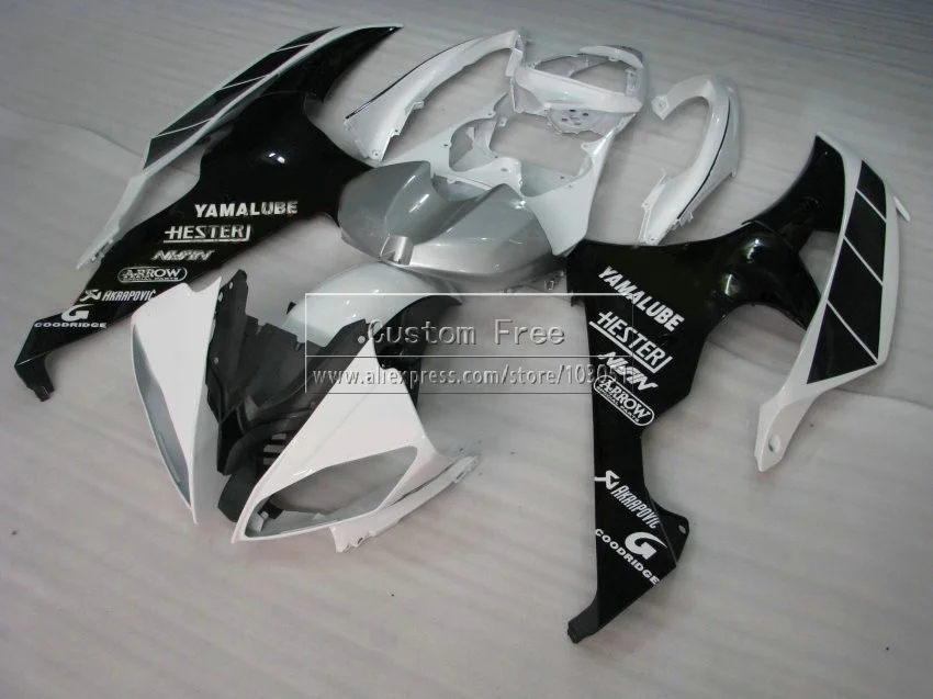 Комплект пластиковых обтекателей под давлением для YAMAHA YZF R6 2008 -2013 2014 Белый Черный