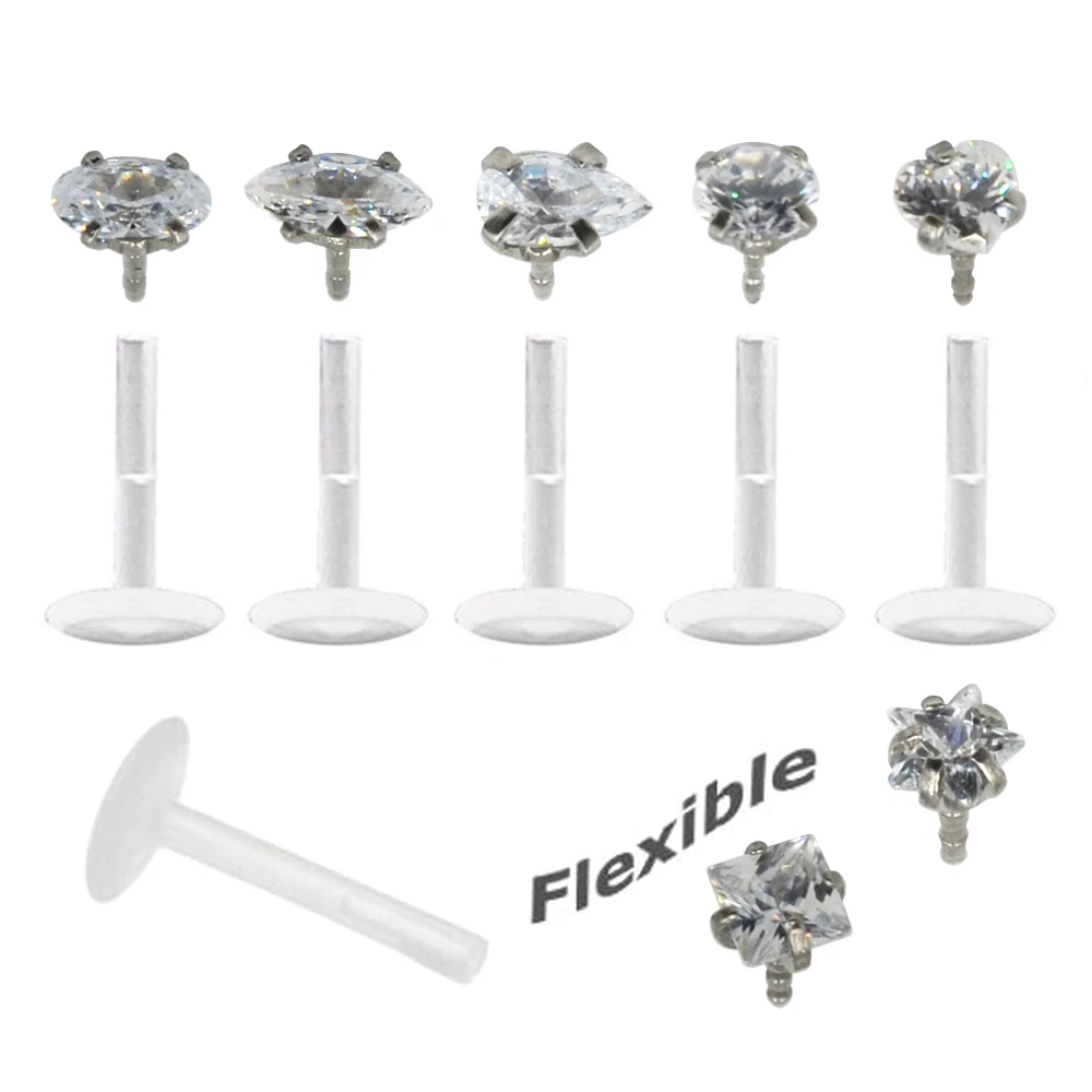 Из гибкого биопласта ушной хрящ для пирсинга в форме глаз эллипса капельки