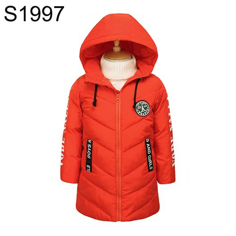 Утепленная с капюшоном Детская верхняя одежда зимние теплые лоскутные модные