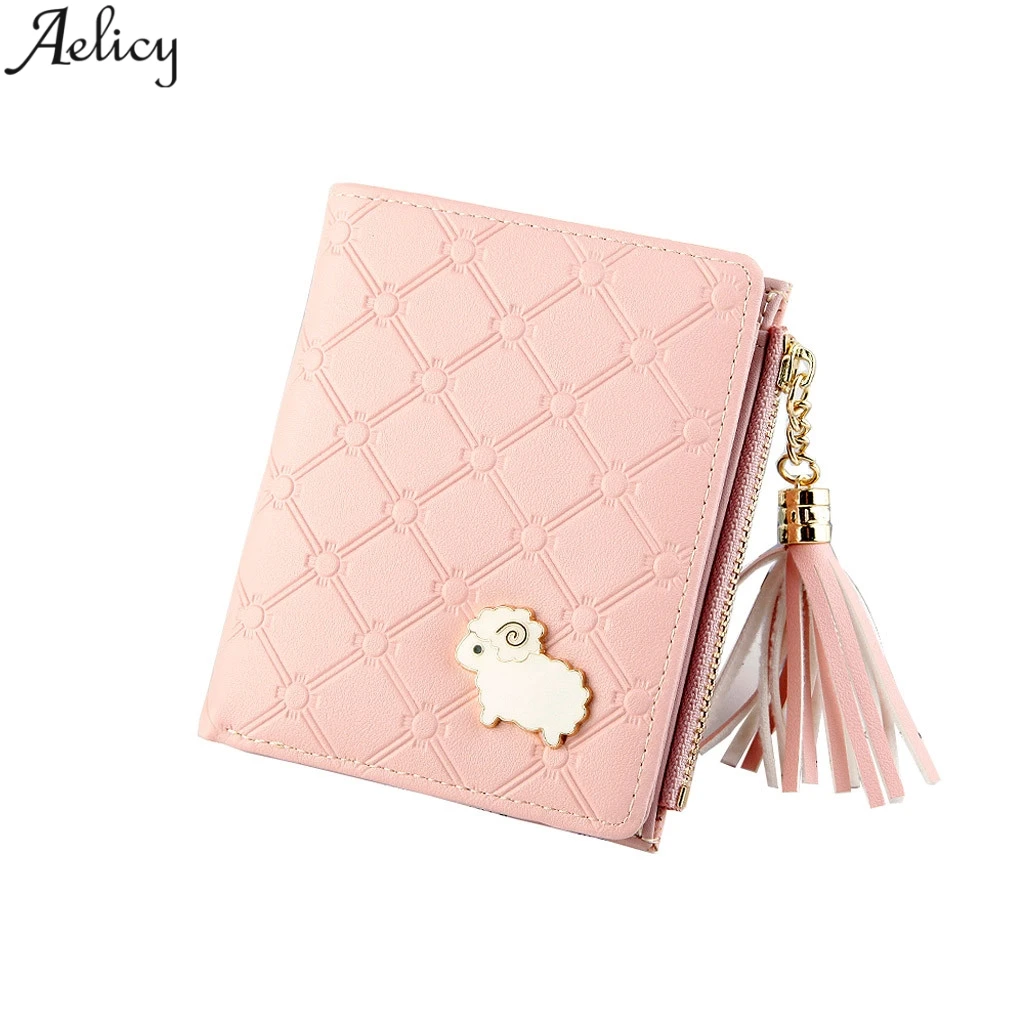 Aelicy женский короткий кошелек с милым рисунком овечки бумажник для рук