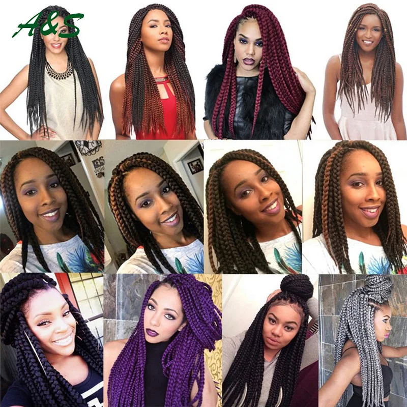 Длинные 22 &quotсофтбокс косы волосы крючком наращивание волос коробку стиль