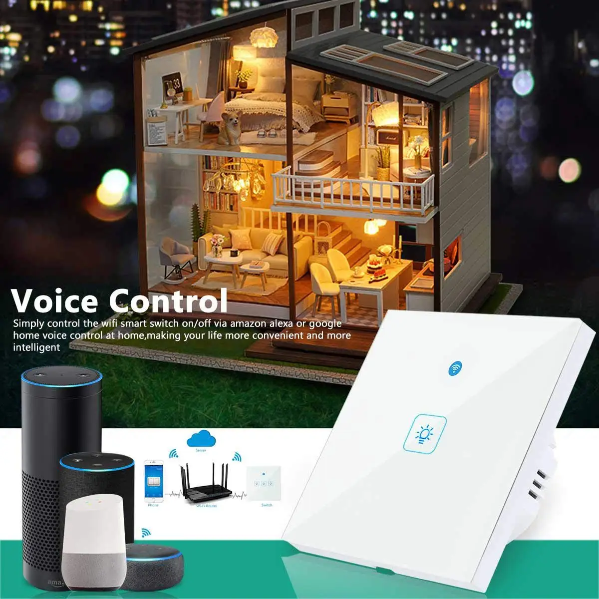 WiFi выключатель света Умный настенный пульт дистанционного управления таймер