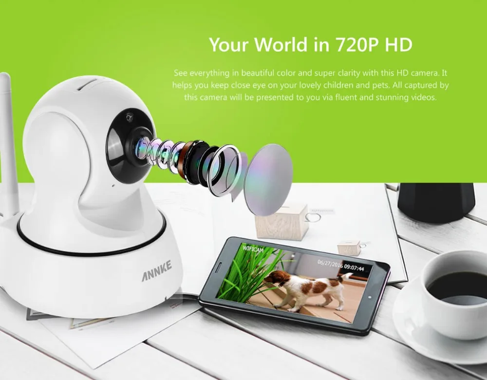 ANNKE 720 P беспроводной безопасности IP камера pt IR-Cut ночное видение аудио запись