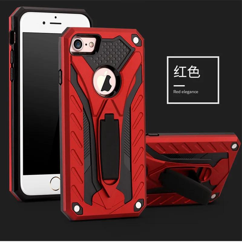 Red Армированный чехол с подставкой для iPhone 6, 6s, 6plus, 5, 5S, SE, противоударный чехол, чехол для iPhone 6s, для iPhone6, 6plus, 6s+ защитный чехол - Цвет: Red