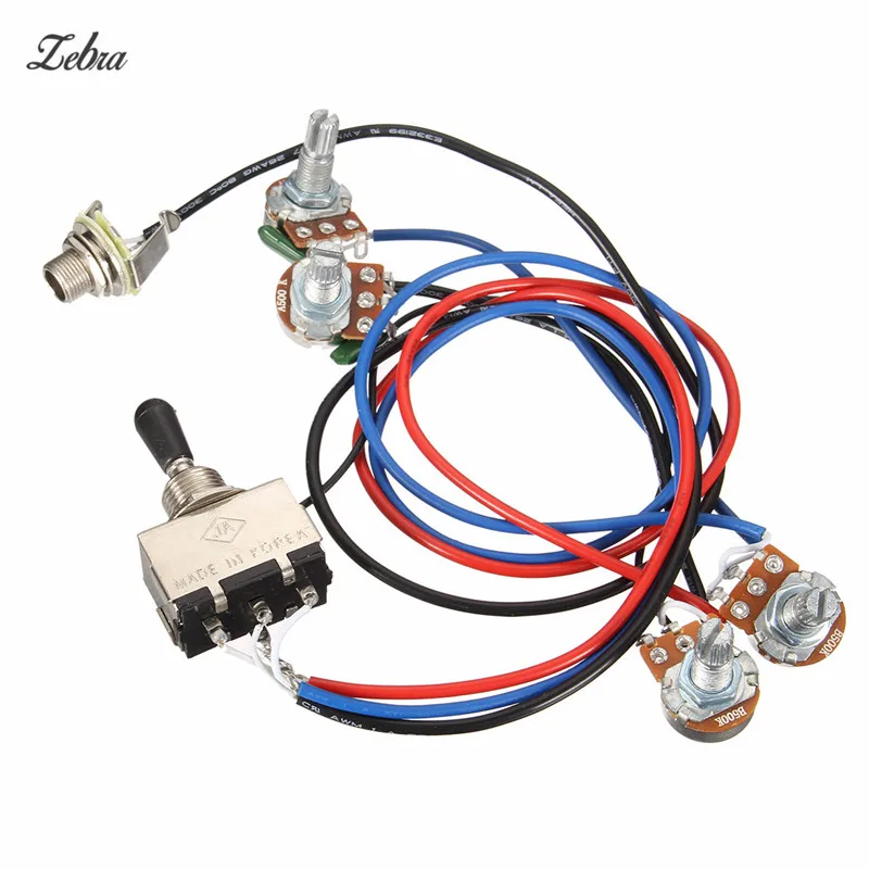 Best Жгут проводов 2 В/2 т 3 Way тумблер 500 К горшки для гитары Двойной Humbucker Замена guitarra
